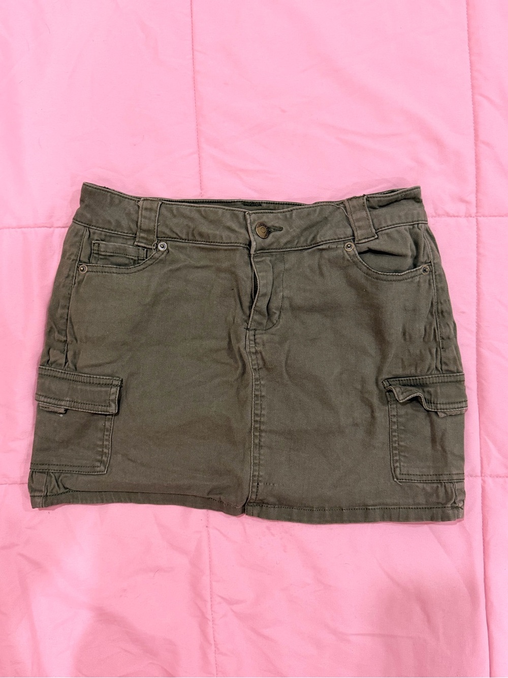 Blue Spice Olive Cargo Mini Skort